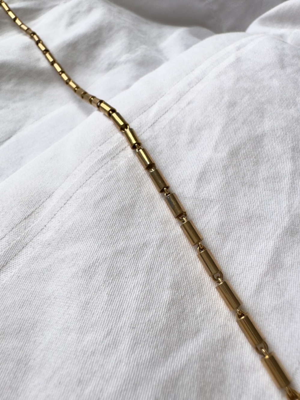 Vintage Brass Tube Chain Choker Necklace - Picture 2 of 5